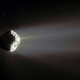 Imagen generado de 67p expulsando gas. Wikimedia Commons